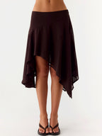 Damen Halbrock mit hoher Taille und asymmetrischem Schnitt
