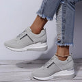 Damen Sneaker mit Keilabsatz und Reissverschluss