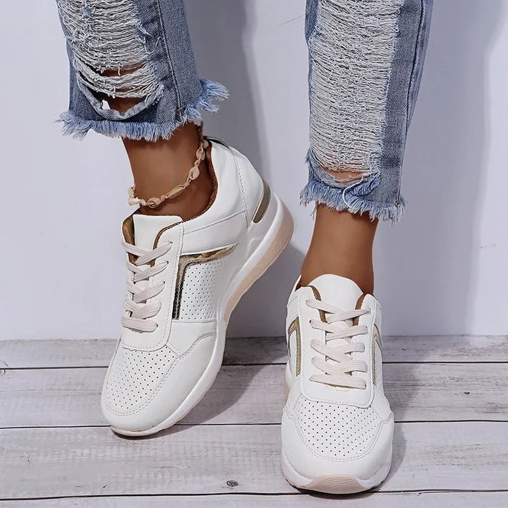 Damen Sneaker mit Keilabsatz und Reissverschluss