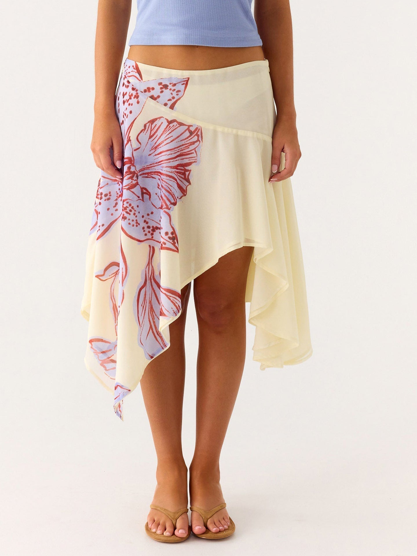 Damen Halbrock mit hoher Taille und asymmetrischem Schnitt