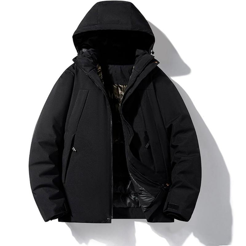 Damen warme Skijacke mit Kapuze und Taschen