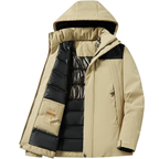 Damen warme Skijacke mit Kapuze und Taschen