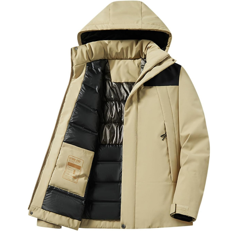 Damen warme Skijacke mit Kapuze und Taschen