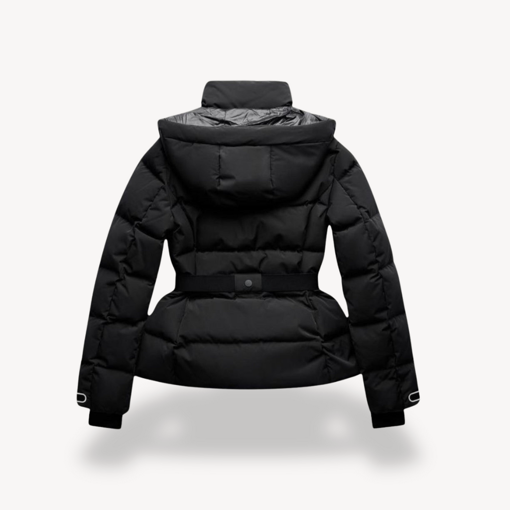 Damen Steppjacke mit Gürtel und Kapuze