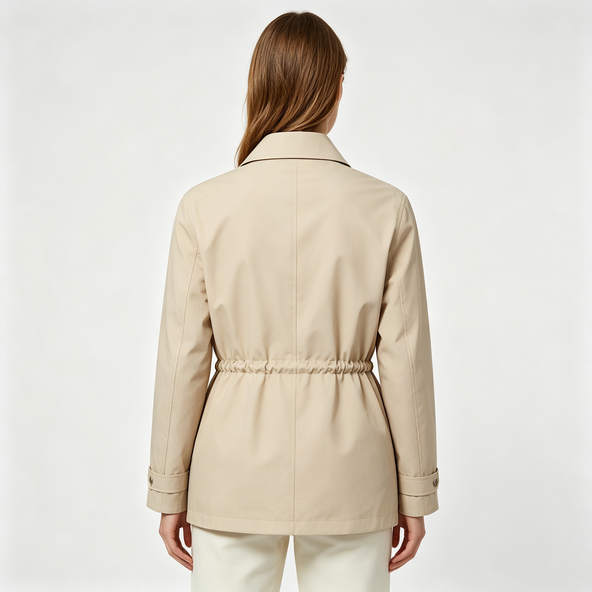 Damen Übergangsjacke mit Kragen und Taillenzug
