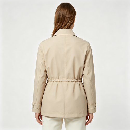 Damen Übergangsjacke mit Kragen und Taillenzug