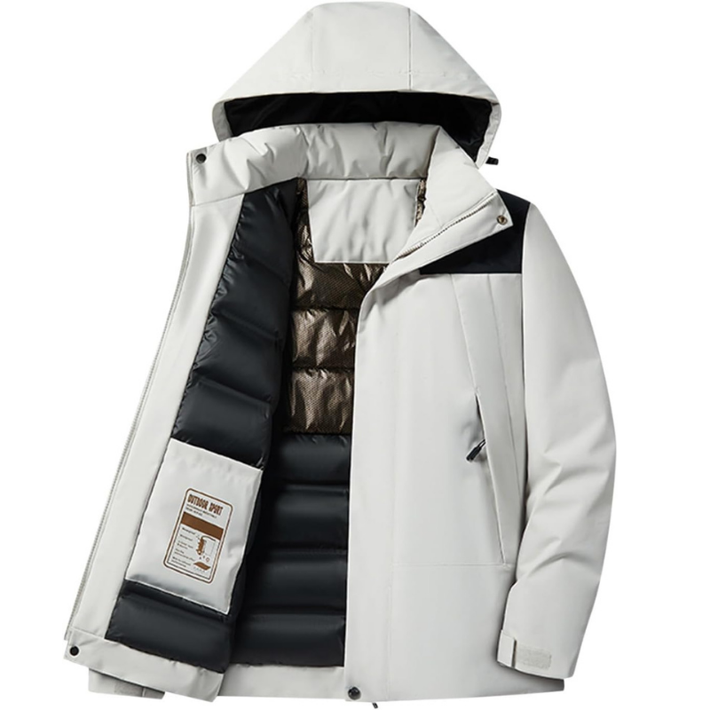 Damen warme Skijacke mit Kapuze und Taschen