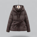 Damen Steppjacke mit Bindegürtel