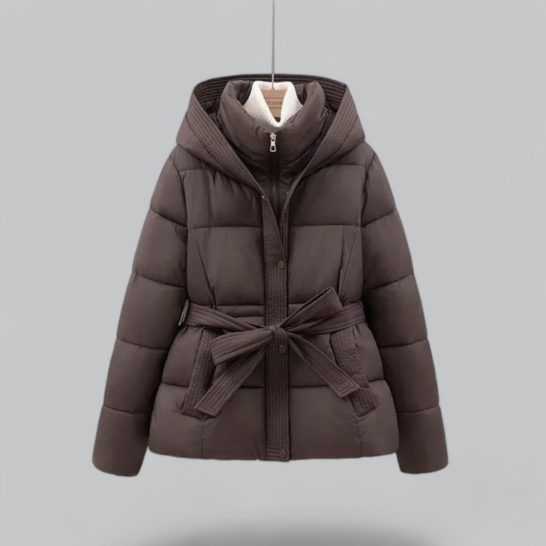 Damen Steppjacke mit Bindegürtel
