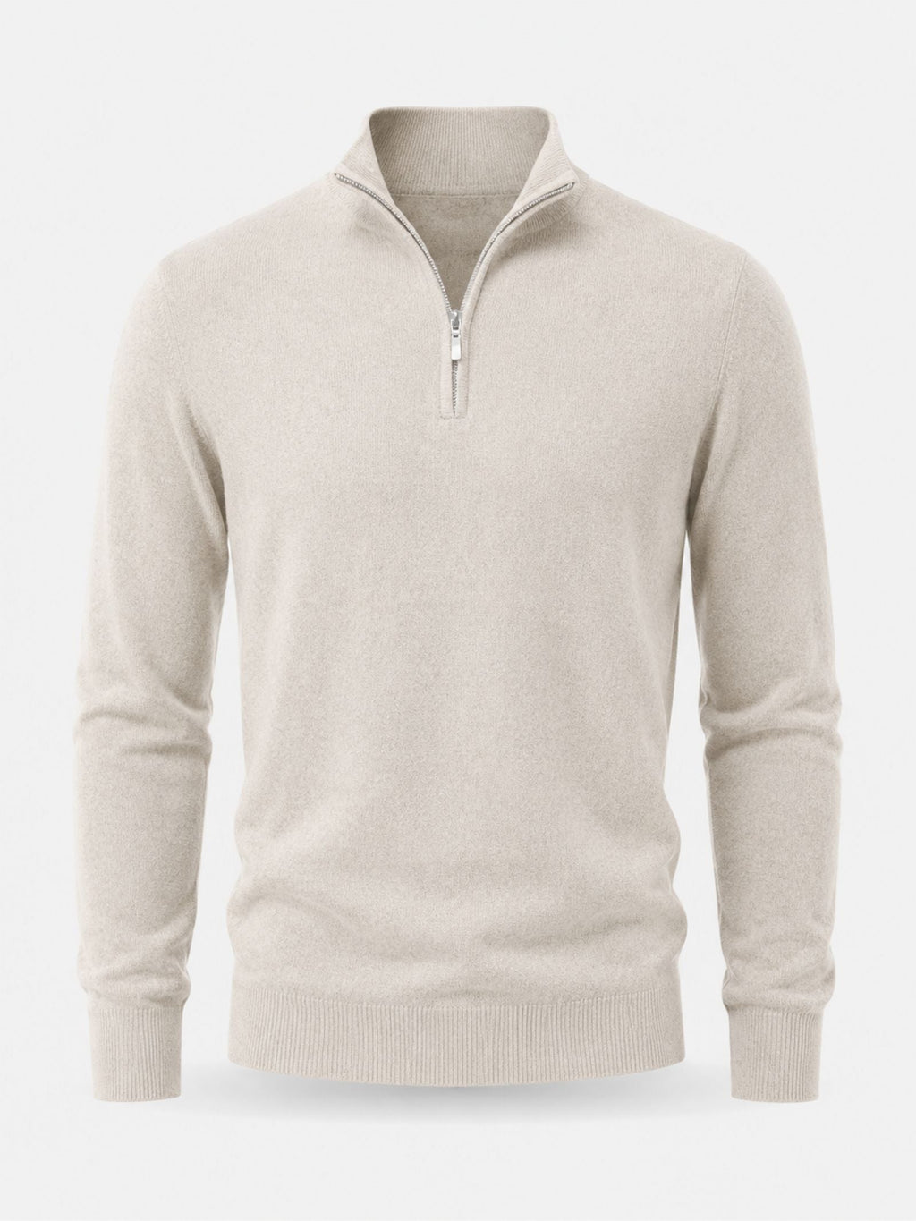 Herren warmer Pullover mit V Ausschnitt und Reissverschluss