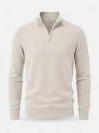 Herren warmer Pullover mit V Ausschnitt und Reissverschluss