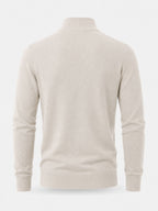 Herren warmer Pullover mit V Ausschnitt und Reissverschluss