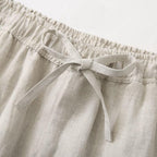 Damen Leinenhose weit mit Kordelzug