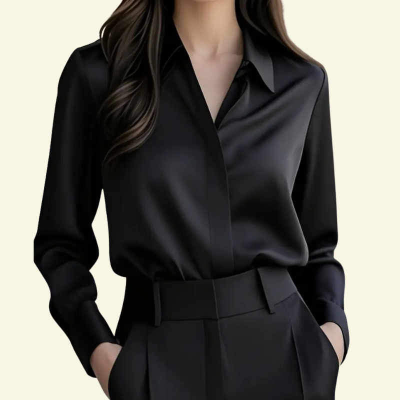 Damen Bluse mit verdeckter Knopfleiste