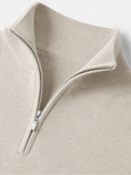 Herren warmer Pullover mit V Ausschnitt und Reissverschluss