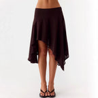 Damen Halbrock mit hoher Taille und asymmetrischem Schnitt