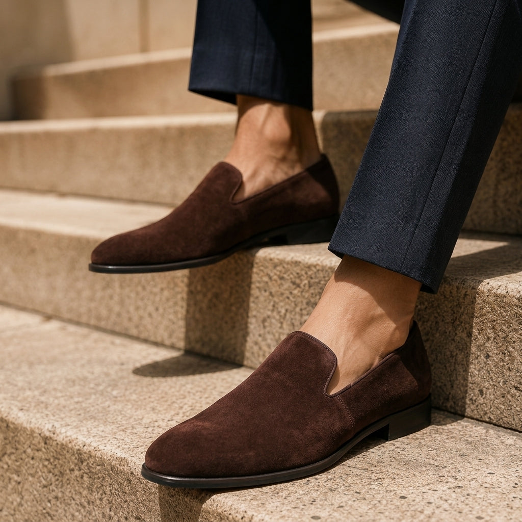 Herren Loafer zum Schlupfen aus Veloursleder