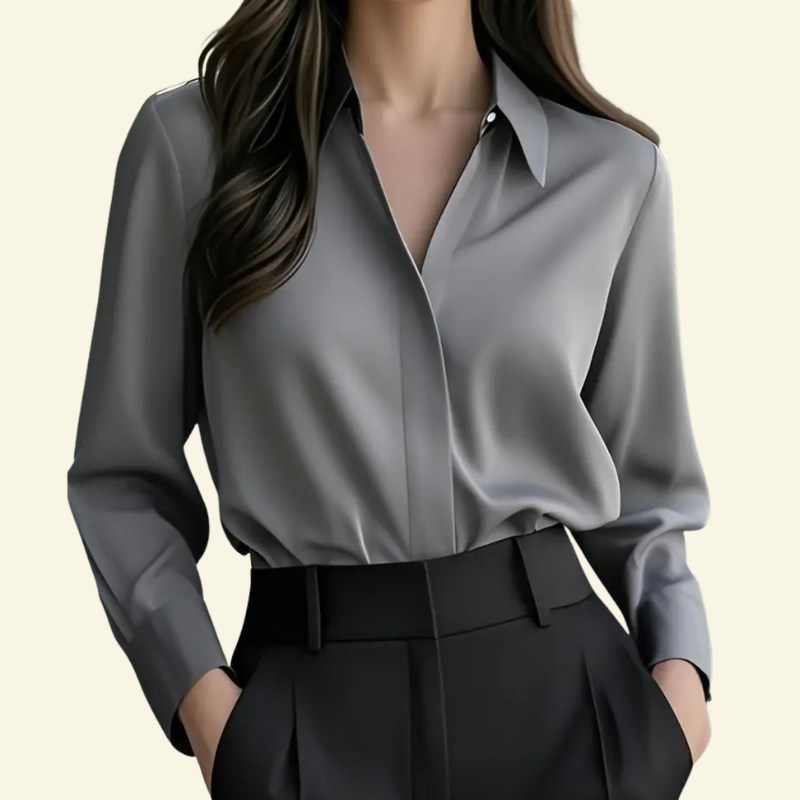 Damen Bluse mit verdeckter Knopfleiste