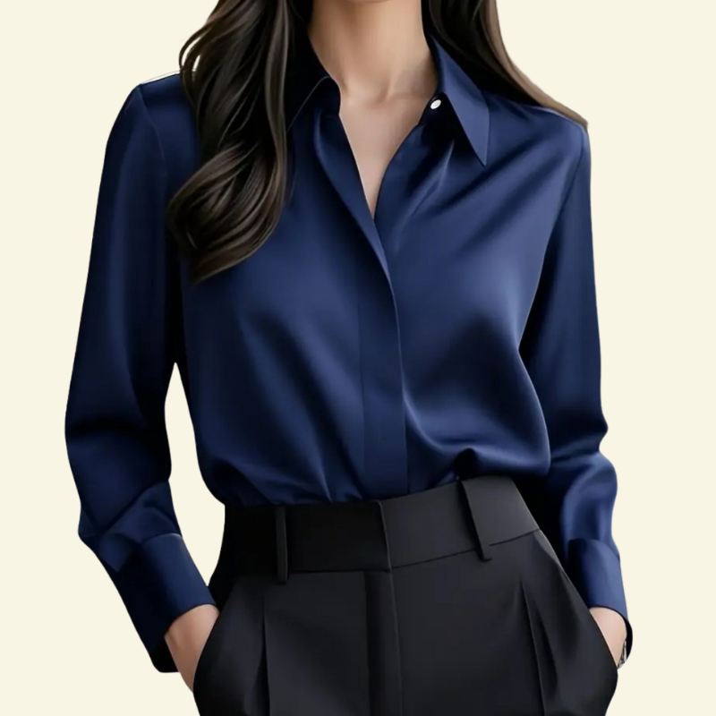 Damen Bluse mit verdeckter Knopfleiste