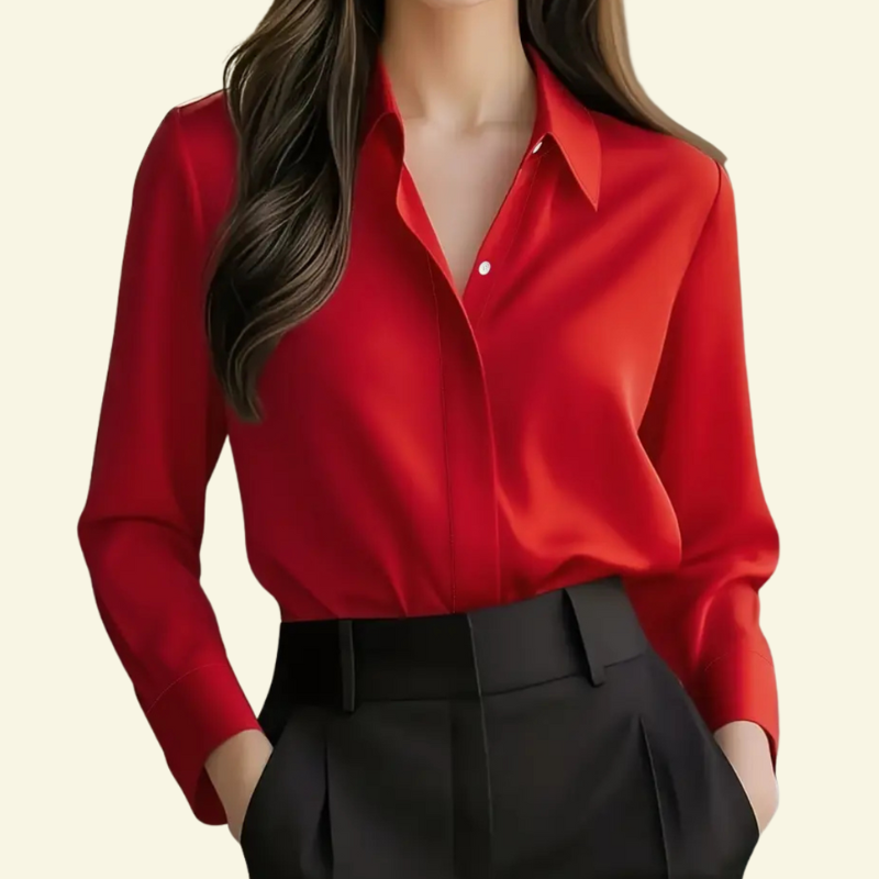 Damen Bluse mit verdeckter Knopfleiste