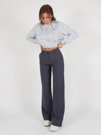 Damen High Waist Hose mit geradem Bein