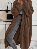 Damen Langcardigan oversize mit Rippstrick