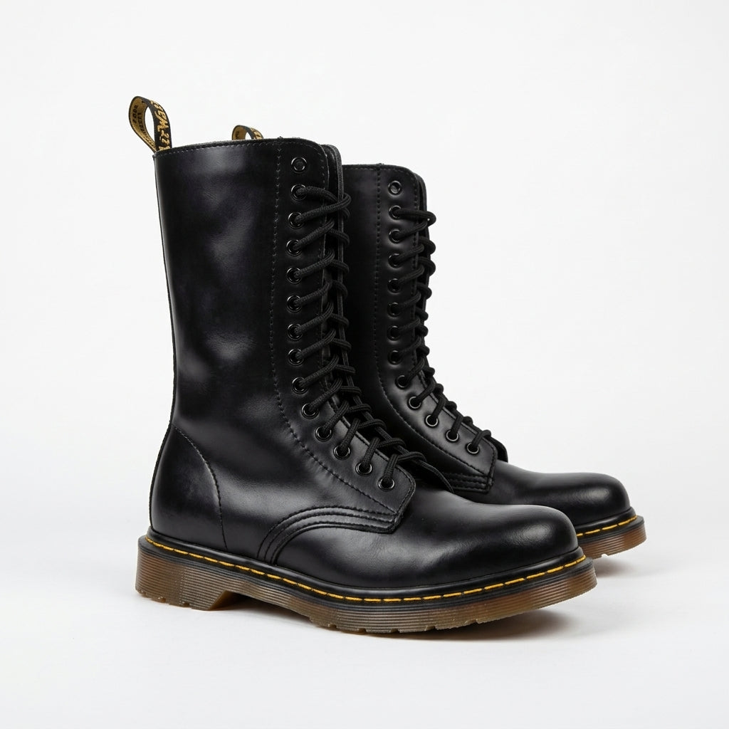 Herren Combat Boots aus Leder mit Profilsohle