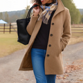 Damen klassischer Wintermantel mit Knopfleiste