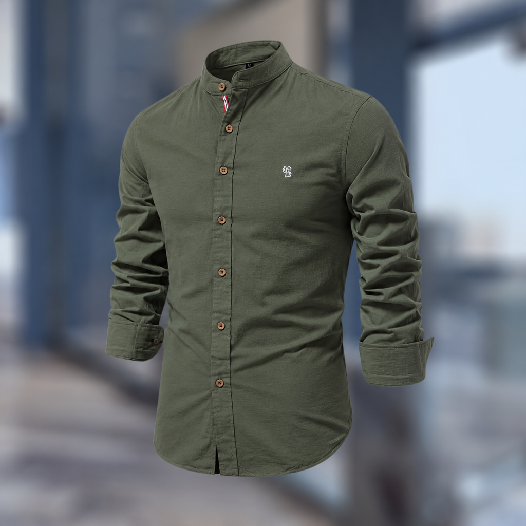 Herren Hemd mit Stehkragen im Slim Fit