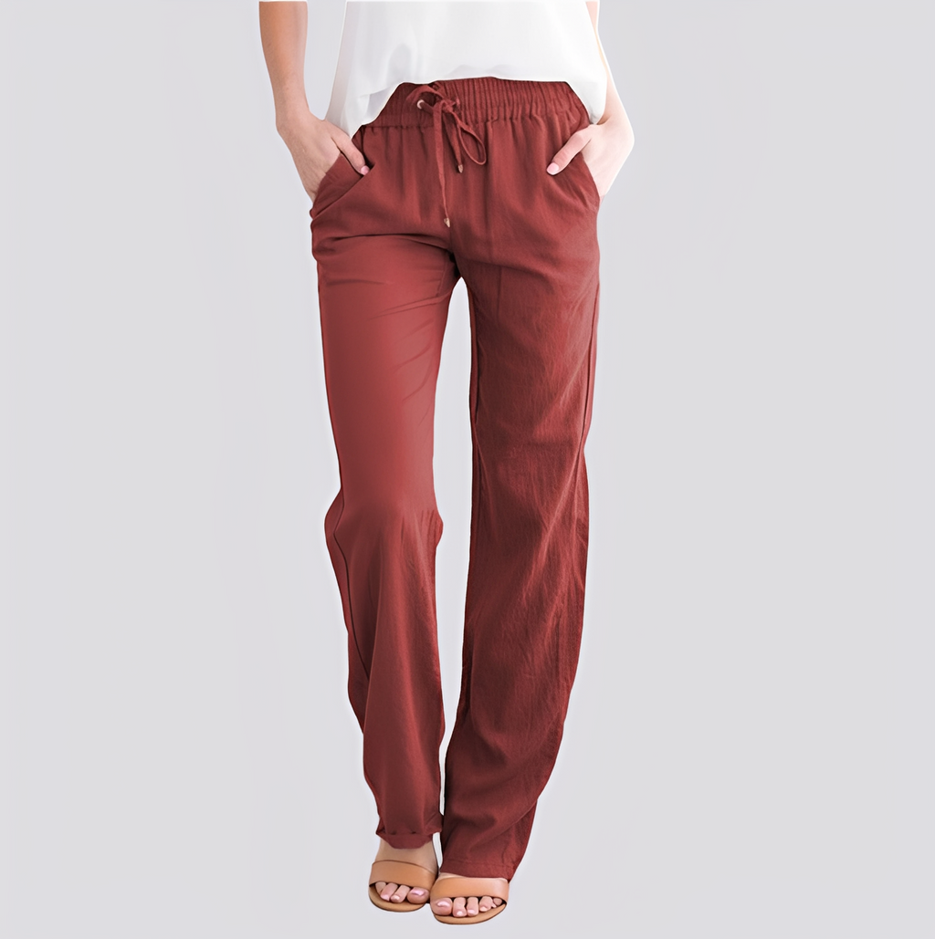 Damen Leichte Hose mit Elastischem Bund