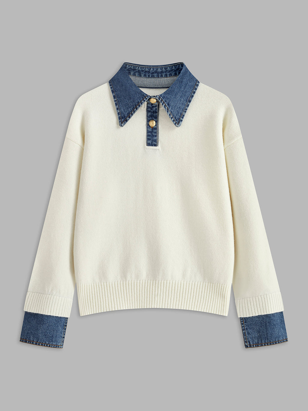 Damen 2 in 1 Pullover mit Reverskragen