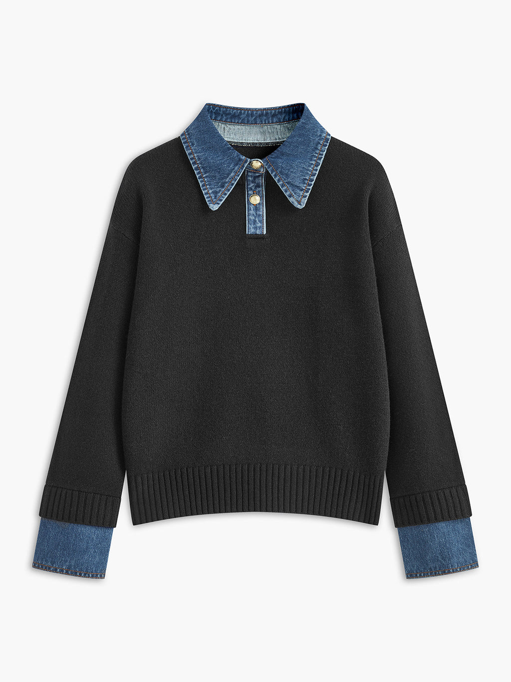 Damen 2 in 1 Pullover mit Reverskragen