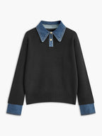 Damen 2 in 1 Pullover mit Reverskragen