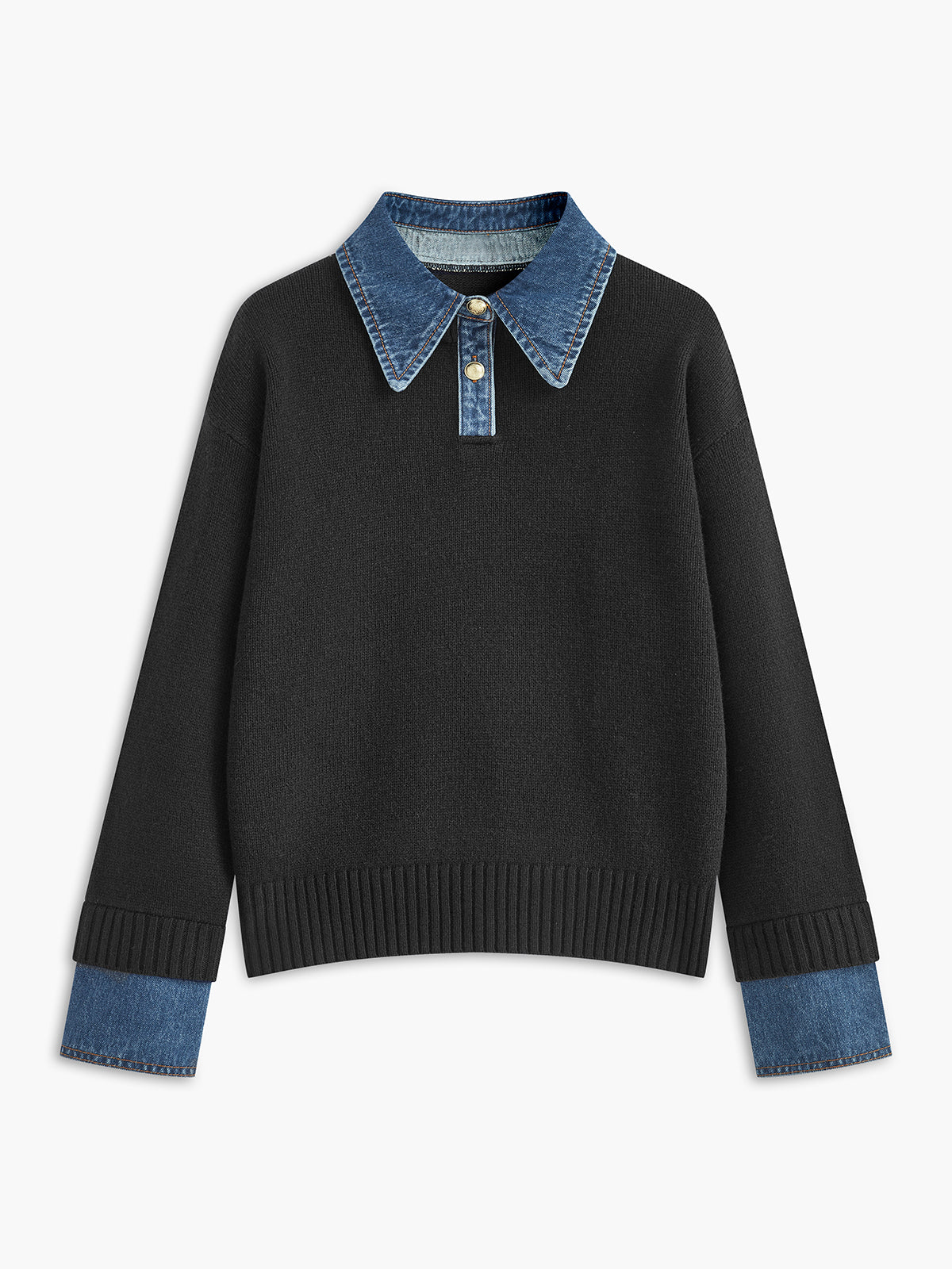 Damen 2 in 1 Pullover mit Reverskragen