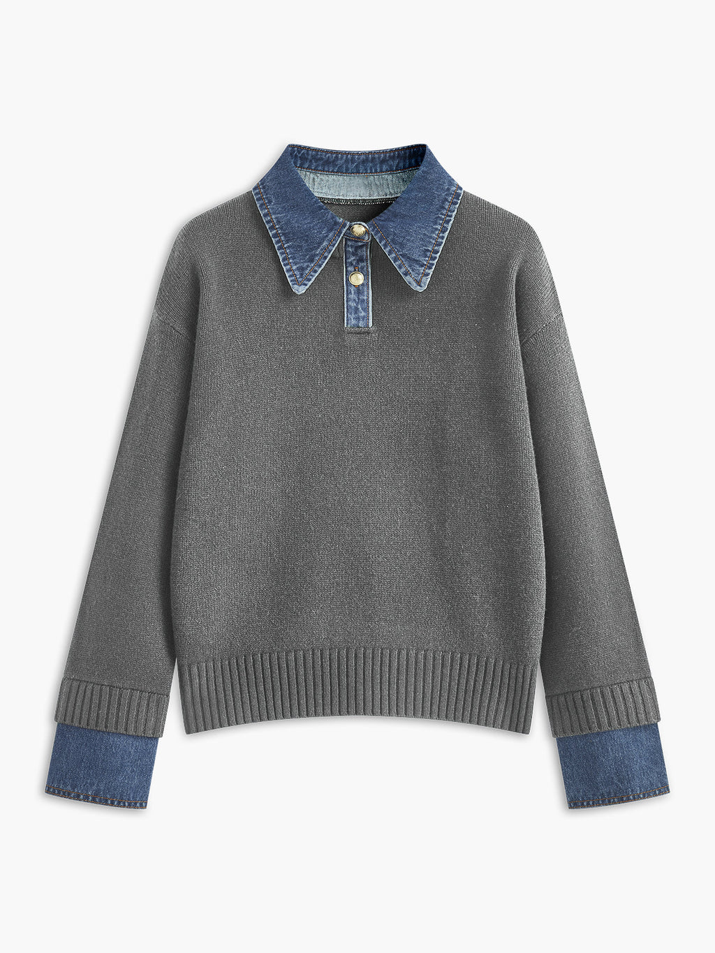 Damen 2 in 1 Pullover mit Reverskragen