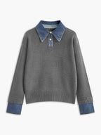 Damen 2 in 1 Pullover mit Reverskragen