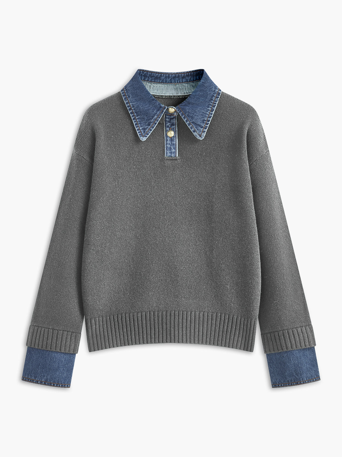 Damen 2 in 1 Pullover mit Reverskragen
