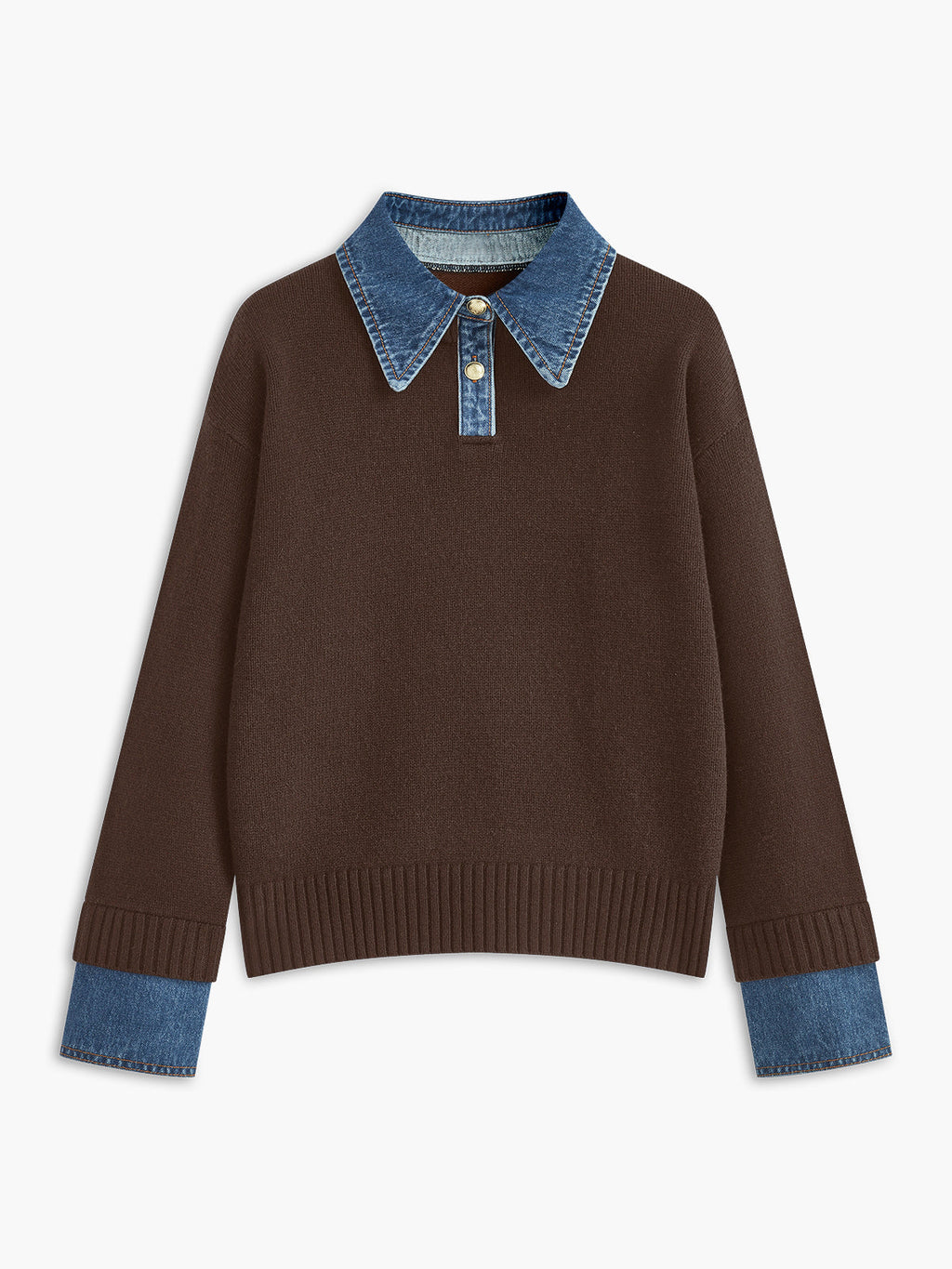 Damen 2 in 1 Pullover mit Reverskragen