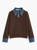 Damen 2 in 1 Pullover mit Reverskragen