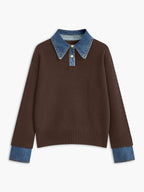 Damen 2 in 1 Pullover mit Reverskragen
