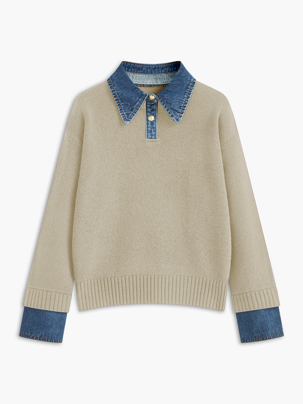 Damen 2 in 1 Pullover mit Reverskragen