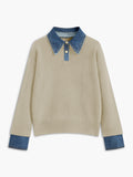 Damen 2 in 1 Pullover mit Reverskragen