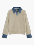 Damen 2 in 1 Pullover mit Reverskragen