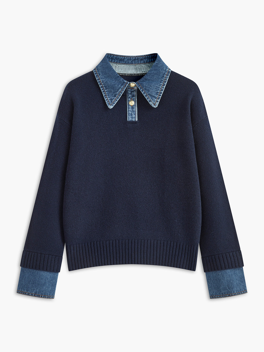 Damen 2 in 1 Pullover mit Reverskragen