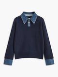 Damen 2 in 1 Pullover mit Reverskragen