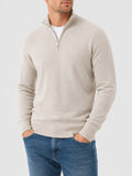 Herren warmer Pullover mit V Ausschnitt und Reissverschluss