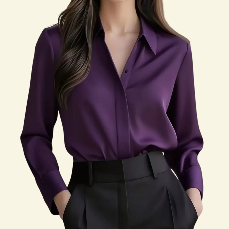 Damen Bluse mit verdeckter Knopfleiste