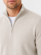 Herren warmer Pullover mit V Ausschnitt und Reissverschluss