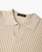 Herren Strickpoloshirt mit kurzen Ärmeln