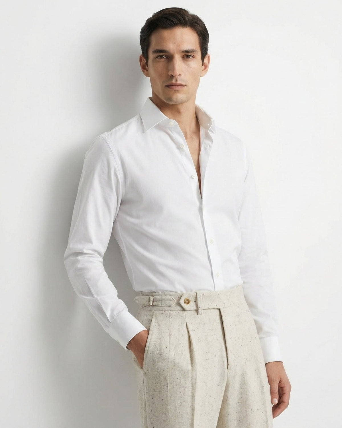 Herren Bundfaltenhose mit Aufschlag